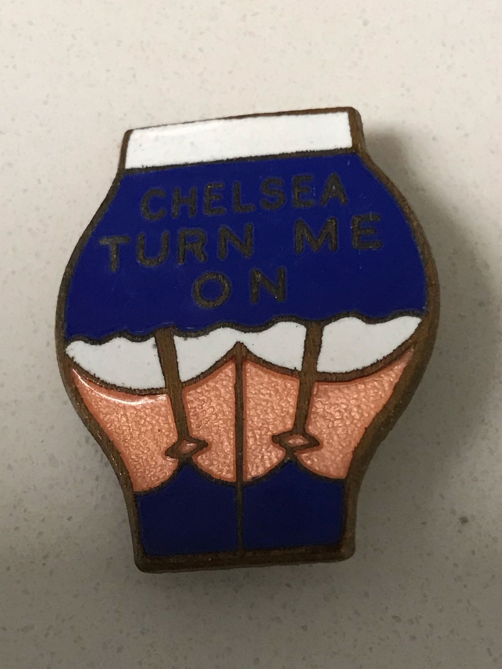 Vintage 70s P &G Sports Chelsea ‘Turn Me On' Enamel Pin - UK Football Badge Rare